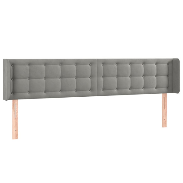 Cabecero de terciopelo gris claro 183x16x78/88 cm M 2