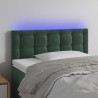 Cabeceira de cama c/ luzes LED veludo 80x5x78/88cm verde-escuro 1