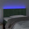 Cabecero con LED de terciopelo verde oscuro 80x5x78/88 cm 3