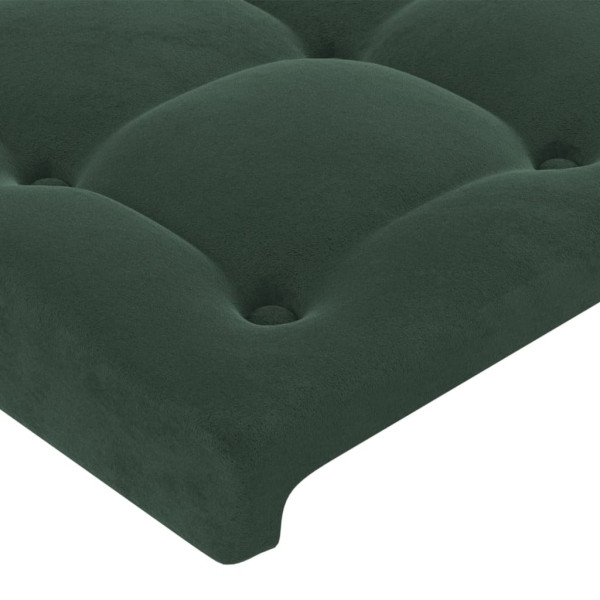 Cabecero con LED de terciopelo verde oscuro 80x5x78/88 cm M 5