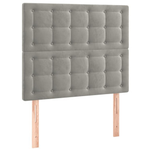 Cabeceros 2 unidades de terciopelo gris claro 90x5x78/88 cm H