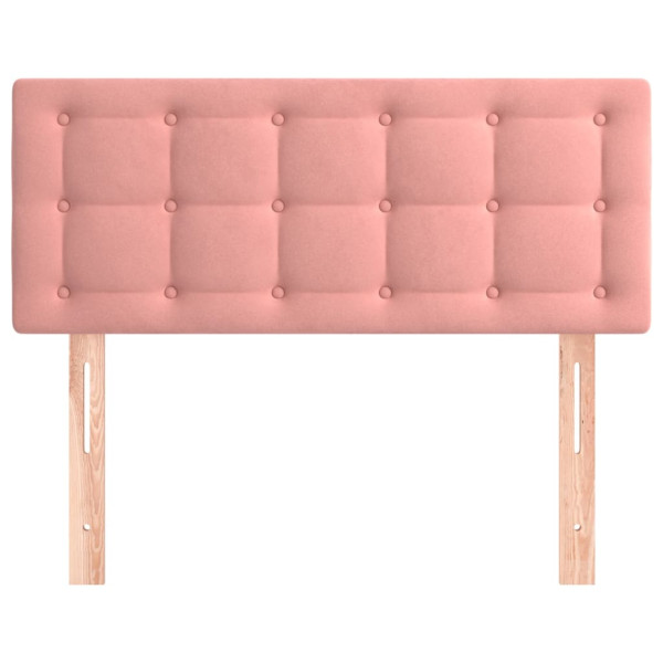 Cabecero de terciopelo rosa 100x5x78/88 cm M 3