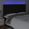 Cabecero con luces LED tela negro 180x5x118/128 cm 3