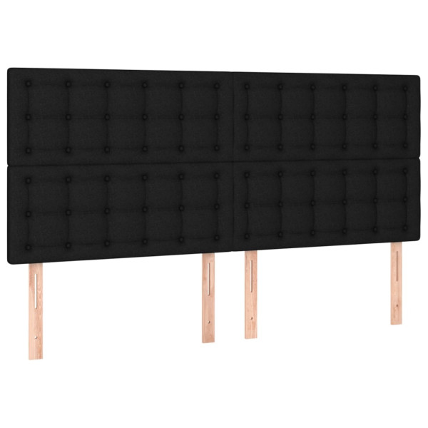 Cabecero con luces LED tela negro 180x5x118/128 cm M 4