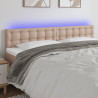 Cabeceira cama c/ LED couro artificial 180x5x78/88cm cappuccino 1