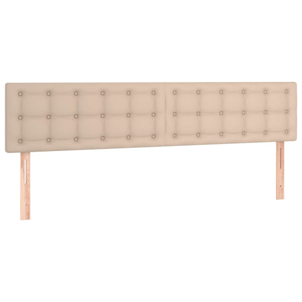 Cabeceira cama c/ LED couro artificial 180x5x78/88cm cappuccino M 4
