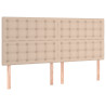 Cabeceira cama c/ LED couro artif. 180x5x118/128cm cappuccino 4