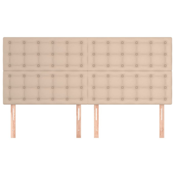 Cabeceros 4 unidades cuero sintético capuchino 90x5x78/88 cm M 3