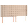 Cabeceira cama c/ LED couro artif. 183x16x118/128 cm cappuccino 3