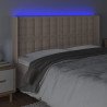 Cabecero con LED cuero sintético capuchino 183x16x118/128cm 4