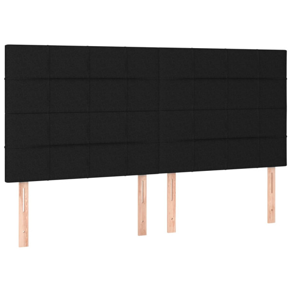 Cabecero con luces LED tela negro 180x5x118/128 cm M 4