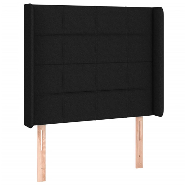 Cabecero con LED de tela negro 93x16x118/128 cm M 3