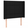 Cabeceira de cama c/ luzes LED tecido 93x16x118/128 cm preto 3