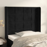 Cabecero con orejas de terciopelo negro 93x16x118/128 cm 1