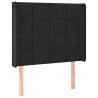 Cabecero con orejas de terciopelo negro 93x16x118/128 cm 2