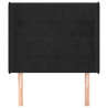 Cabeceira de cama c/ abas veludo 93x16x118/128 cm preto 3