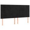 Cabecero con luces LED terciopelo negro 180x5x118/128 cm 4