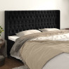 Cabeceira de cama c/ abas veludo 203x16x118/128 cm preto 1