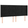 Cabeceira de cama c/ abas veludo 203x16x118/128 cm preto 2