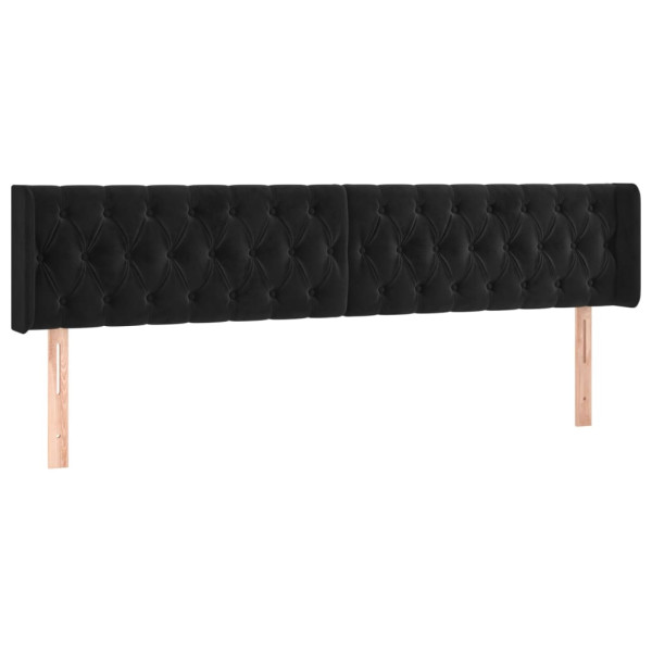 Cabecero con LED de terciopelo negro 203x16x78/88 cm M 3