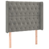 Cabeceira cama c/ luzes LED veludo 93x16x118/128 cm cinza-claro 3