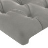 Cabeceira cama c/ luzes LED veludo 93x16x118/128 cm cinza-claro 5