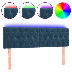 Cabecero con LED de terciopelo marrón oscuro 160x7x78/88 cm H