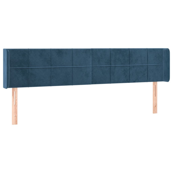 Cabecero con LED de terciopelo azul oscuro 163x16x78/88 cm M 3
