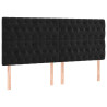 Cabecero con luces LED terciopelo negro 200x7x118/128 cm 4