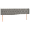 Cabecero con LED de terciopelo gris claro 183x16x78/88 cm 3