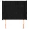 Cabecero con orejas de terciopelo negro 93x23x118/128 cm 3