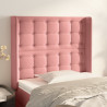 Cabecero con orejas de terciopelo rosa 83x16x118/128 cm 1