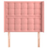 Cabecero con orejas de terciopelo rosa 83x16x118/128 cm 3