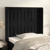 Cabecero con orejas de terciopelo negro 93x16x118/128 cm 1