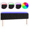 Cabecero con LED de terciopelo negro 200x7x78/88 cm 2