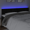 Cabeceira de cama c/ luzes LED veludo 200x7x78/88 cm preto 3