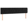 Cabecero con LED de terciopelo negro 200x7x78/88 cm 4