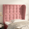 Cabeceira de cama c/ abas veludo 83x23x118/128 cm rosa 1
