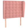 Cabecero con orejas de terciopelo rosa 83x23x118/128 cm 2