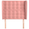 Cabecero con orejas de terciopelo rosa 83x23x118/128 cm 3