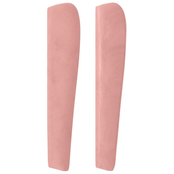 Cabecero con orejas de terciopelo rosa 83x23x118/128 cm M 4