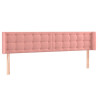Cabecero de terciopelo rosa 163x16x78/88 cm 2