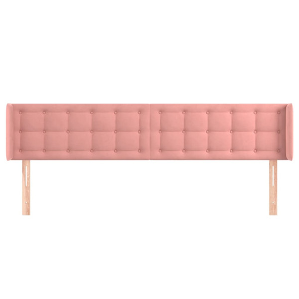 Cabecero de terciopelo rosa 163x16x78/88 cm M 3