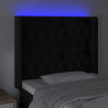 Cabecero con LED de terciopelo negro 103x16x118/128 cm 4