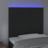 Cabecero con luces LED terciopelo negro 90x5x118/128 cm 3