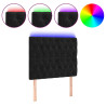Cabecero con luces LED terciopelo negro 100x7x118/128 cm 2