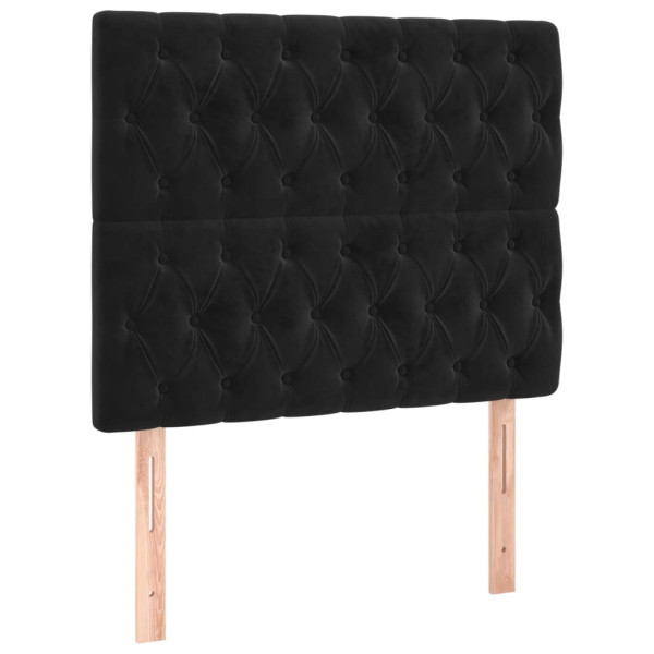 Cabecero con luces LED terciopelo negro 100x7x118/128 cm M 4