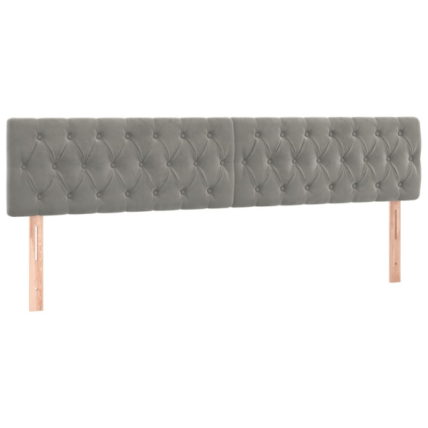 Cabeceros 2 unidades de terciopelo gris claro 90x7x78/88 cm M 2