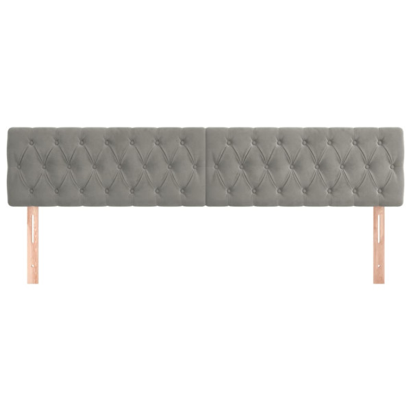 Cabeceros 2 unidades de terciopelo gris claro 90x7x78/88 cm M 3