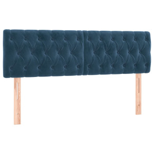 Cabeceros 2 unidades de terciopelo azul oscuro 80x7x78/88 cm H